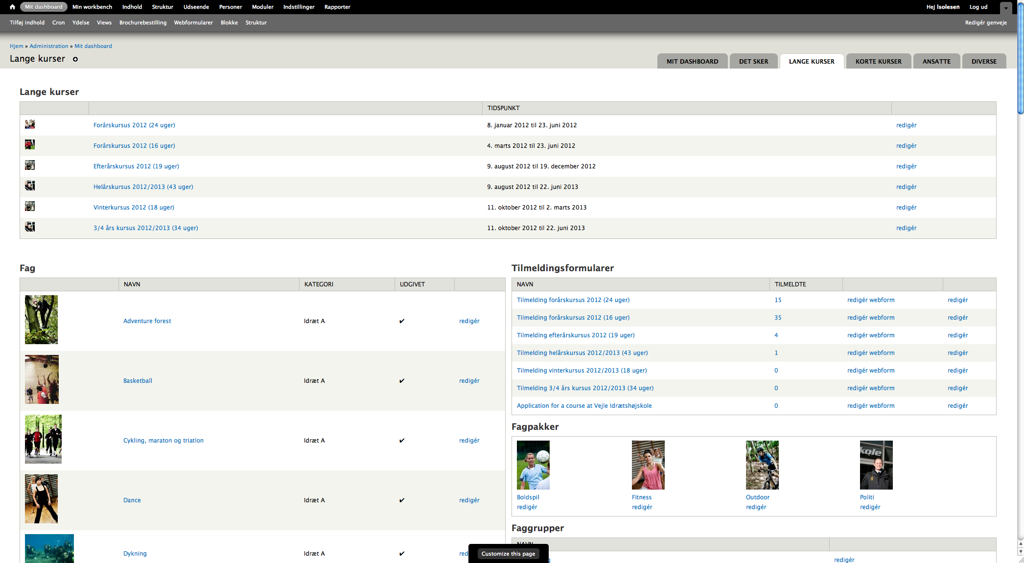 Screenshot of improved interface